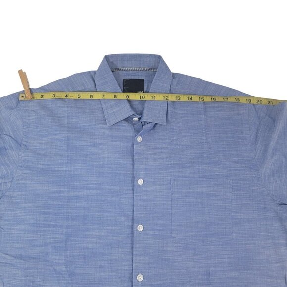 Nicole Miller NM Men’s Blue Button Up Long Sleeve Career Casual Shirt – Size XL - Picture 9 of 14